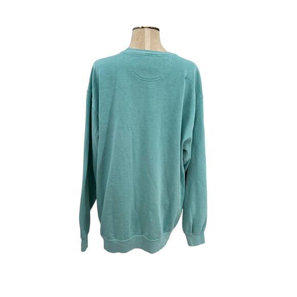 Comfort Colors Cherry Coquette Bow Sweatshirt Cotton Teal Blue‎ Size XL - Picture 7 of 9